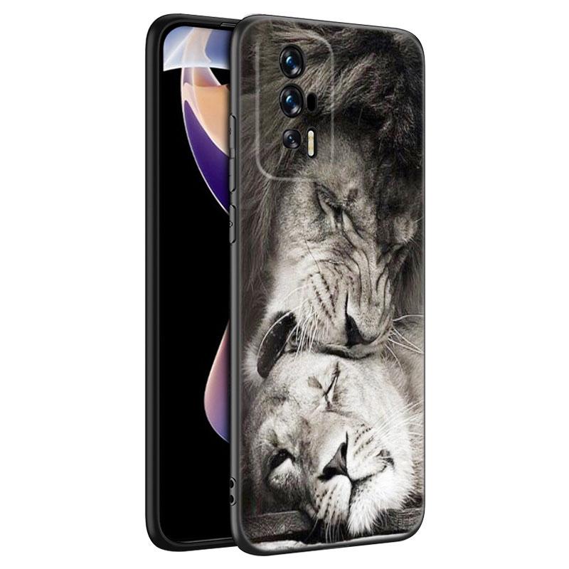 Силиконовый чехол для телефона Animal Lion Black для Xiaomi Redmi 7A 8A 9A 10A 11A 9C 10C 12C 13C 11 Prime A1 A2 Plus 12 4G Note 9T 12R