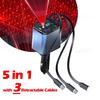 120W Retractable Car Charger Adapter, 5-in-1 Fast Charging USB C Starry Sky Phone Charger with 3 Retractable Cables,for IPhone