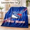 Custom Text Flannel Blanket New York Rangers Print Warm Cozy Blanket Home Sofa Bedding