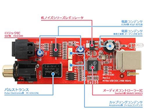 FX-AUDIO- FX-D03J DDC с питанием от USB-шины Добавляет оптический и коаксиальный цифровые выходы через USB-соединение, Совместим с высоким разрешением, Оптический, Коаксиальный, 6-мес