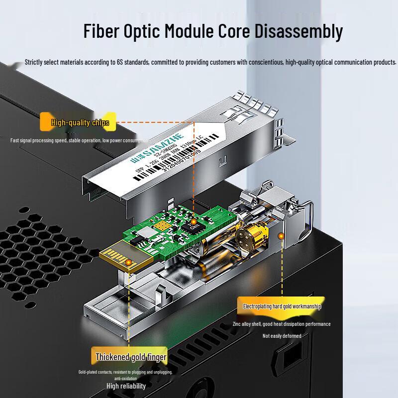 SAMZHE 100Mbps Single-Mode Single-Fiber LC Fiber Optic Module