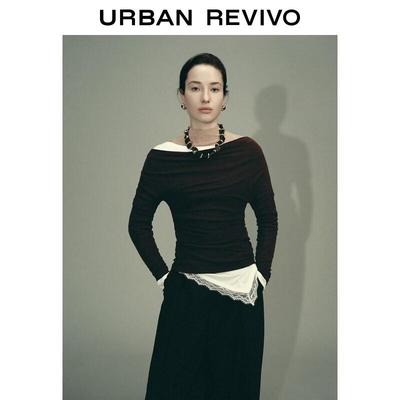 Женская футболка UR Urban Collection с открытыми плечами и складками