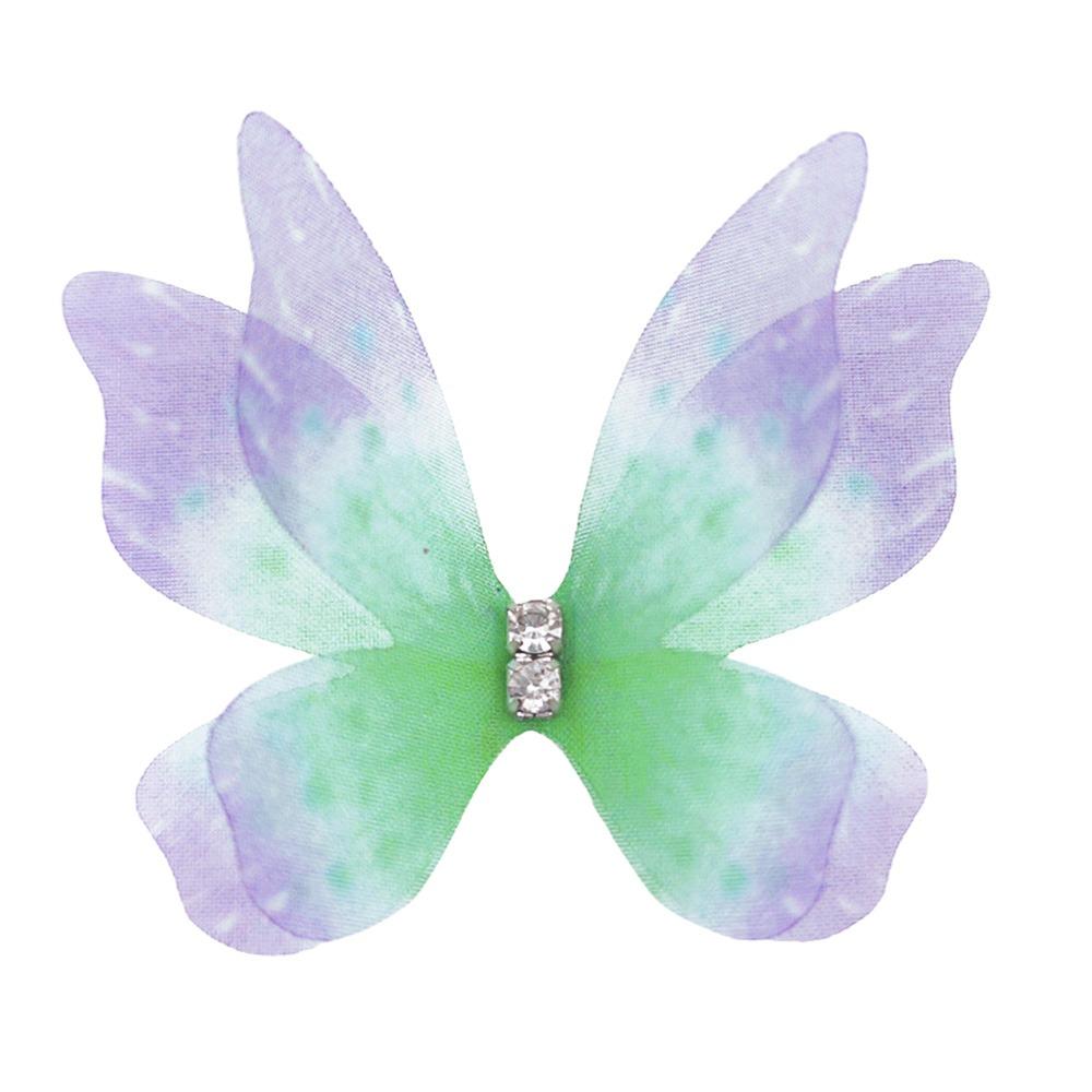 50 шт. двухслойные шифоновые вышитые бабочки-нашивки свадебные аксессуары для волос