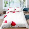 Комплект пододеяльника с красными розами, комплект постельного белья с принтом розы, романтический свежий стиль, пододеяльник размера кинг с наволочками для влюбленных