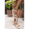 Marylan Women's White Vegan Leather Sandals