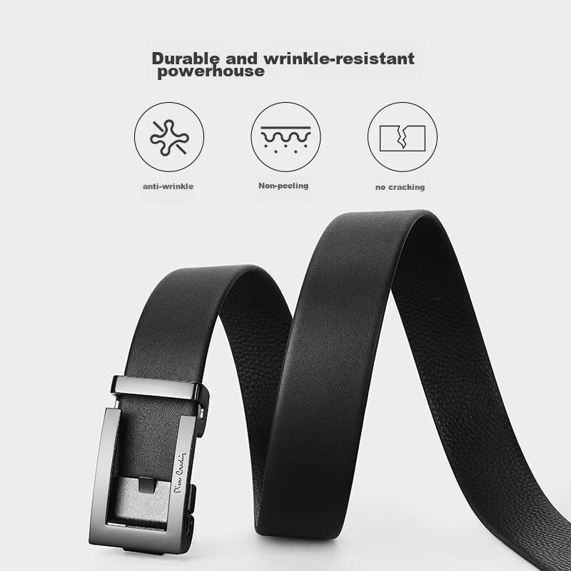 Pierre Cardin Genuine Leather Belt for Men, Automatic Buckle Waist Belt, 115cm