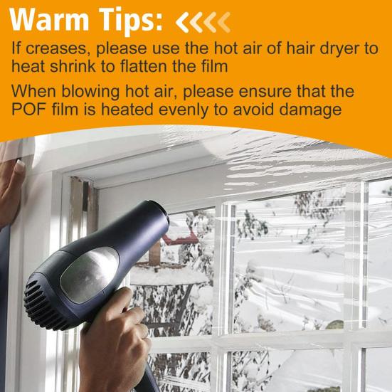 Winter Indoor Window Insulation Film Transparent Tear Resistant Easy To Install Winterizing Window Cover PE Insulation Film