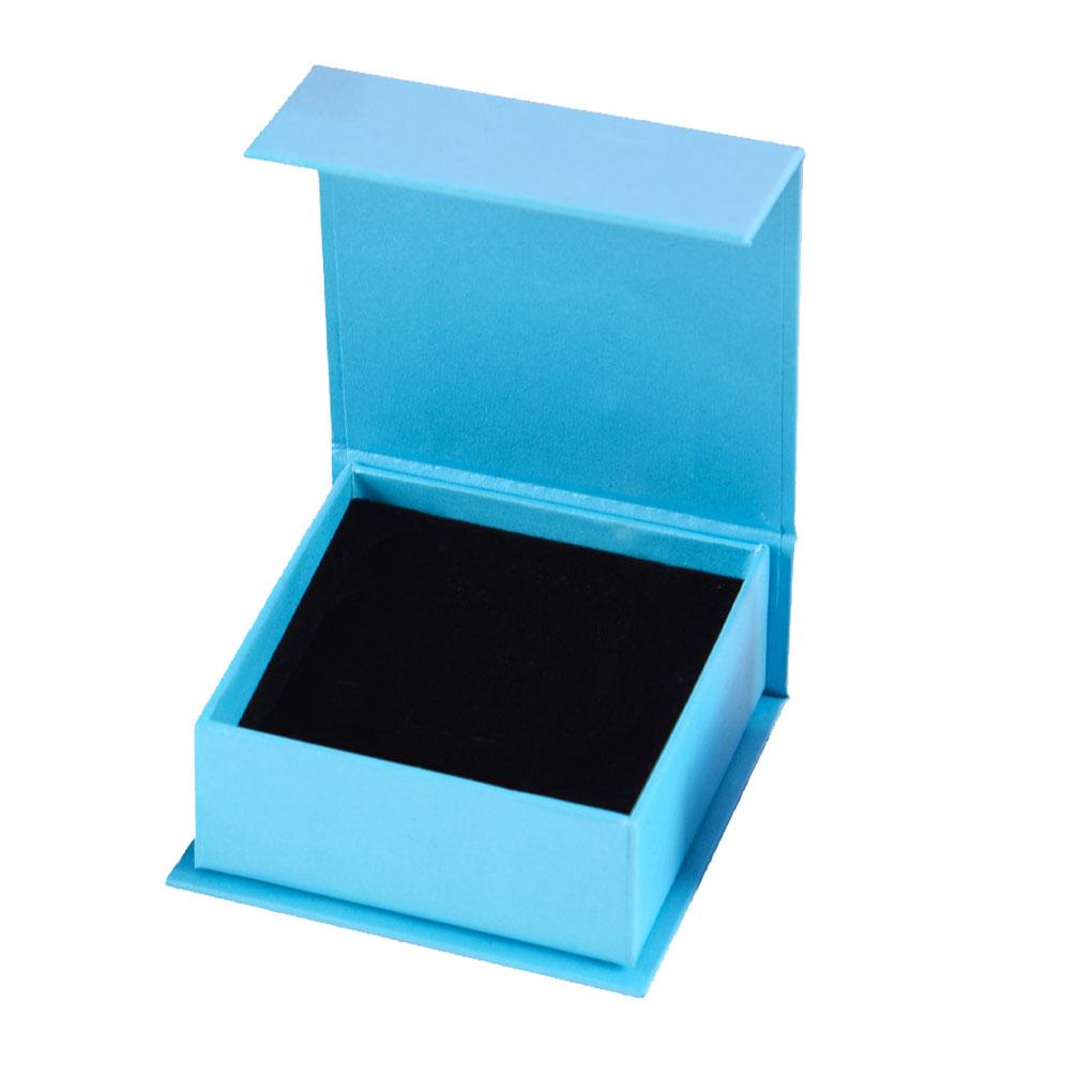 Картонная коробка для ювелирных изделий Органайзер для ожерелий Подарочная упаковка Дисплейные коробки Однотонный синий футляр для хранения и демонстрации