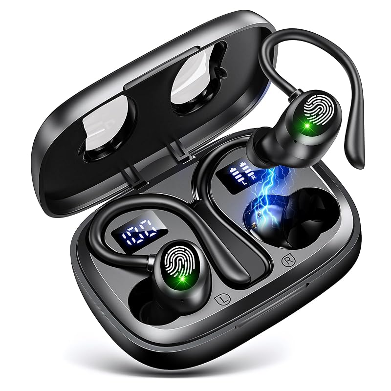 Bluetooth Earphones, Wireless Earphones, Automatic Pairing, Up To 48 Hours of Playback, Noise Canceling, Type-C Fast Charging, with Microphone, Left