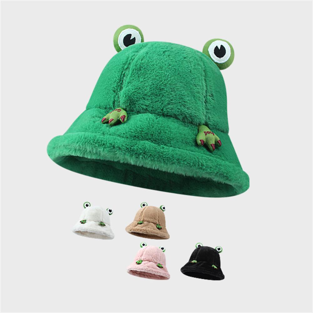 Милая мультяшная лягушка плюшевая теплая шапка осень-зима плюшевая рыбацкая шапка