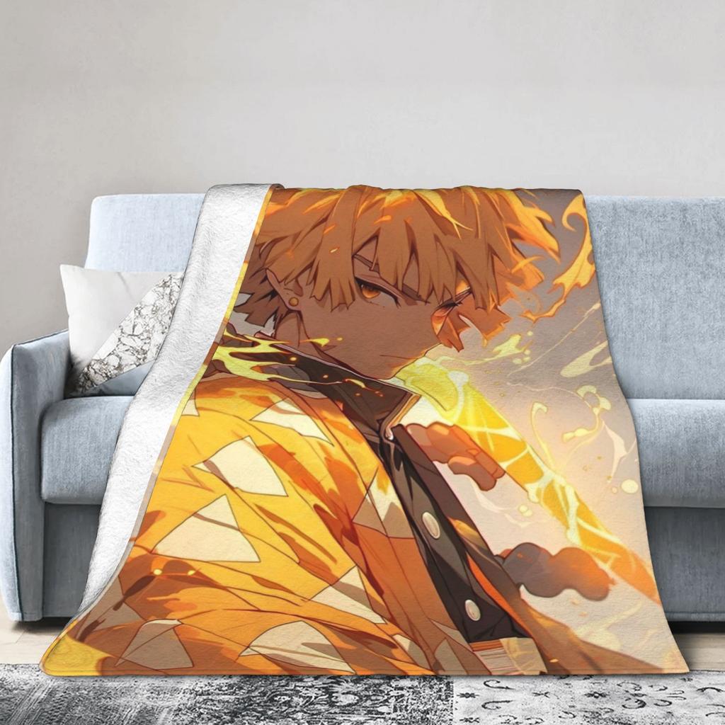 Клинок, рассекающий демонов Зеницу Аниме Плед Фланелевый Винтажный Теплый Плед для Покрытия Кресла Диванная Декорация