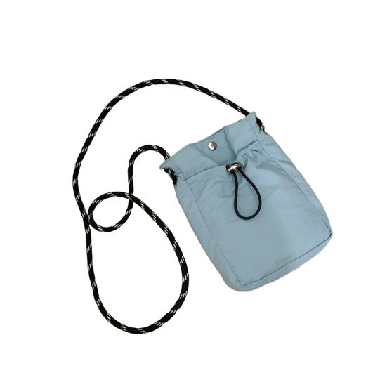 Crossbody Bag with Drawstring Casual Shoulder Bag Small Square Sling Bag Crossbody Mobile Phone Bag for Travel Shopping