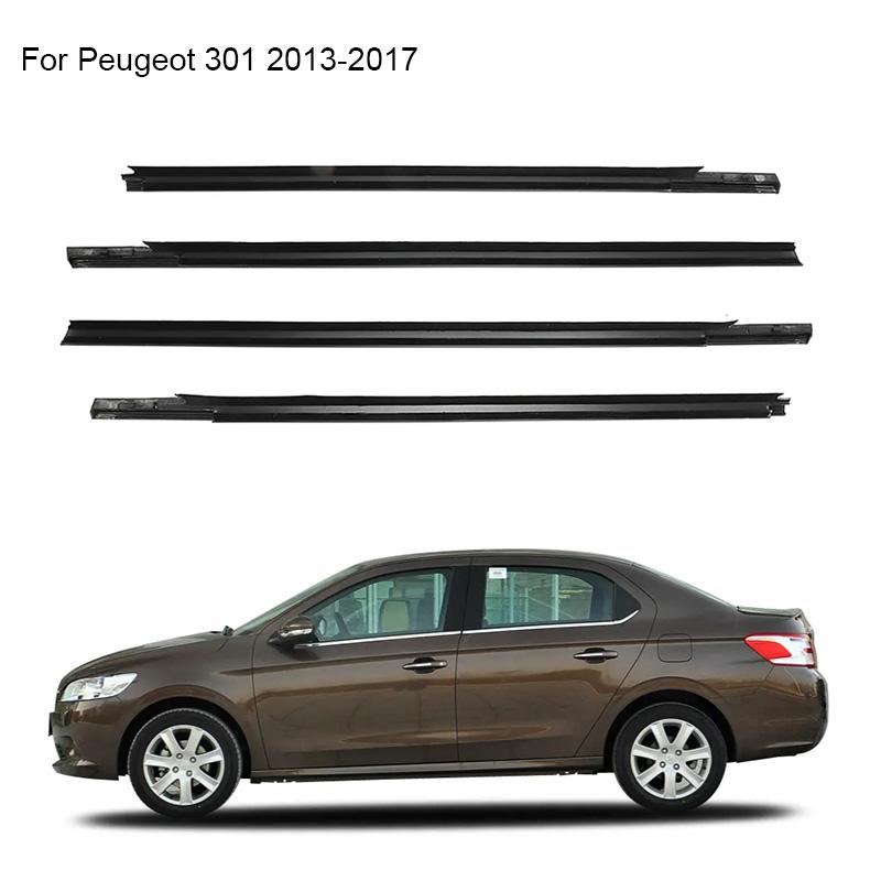 4 шт. Резиновая окантовка окна для Peugeot 301 2013-2017 Citroen Elysee 2014-2016 Уплотнительные полосы Погодный уплотнитель Молдинг двери Окантовка стекла