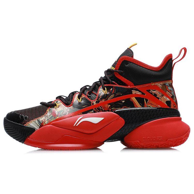 Li-Ning Air Strike 7 Shock Absorption Anti-Slip Rebound Wear-Resistant Mid-Top Basketball Shoes Men Basketball Shoes Flame-Red ABAR007-1