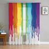 Краска струящиеся красочные прозрачные шторы гостиная окна тюль шторы для спальни кухня домашнее украшение вуаль шторы