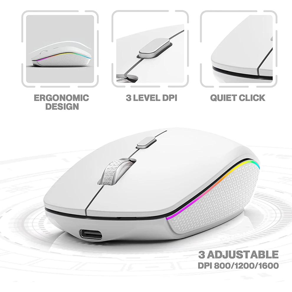 Bluetooth-клавиатура и мышь с подсветкой для iOS, iPad, iPhone, перезаряжаемая беспроводная клавиатура и мышь для нескольких устройств для iPad Pro