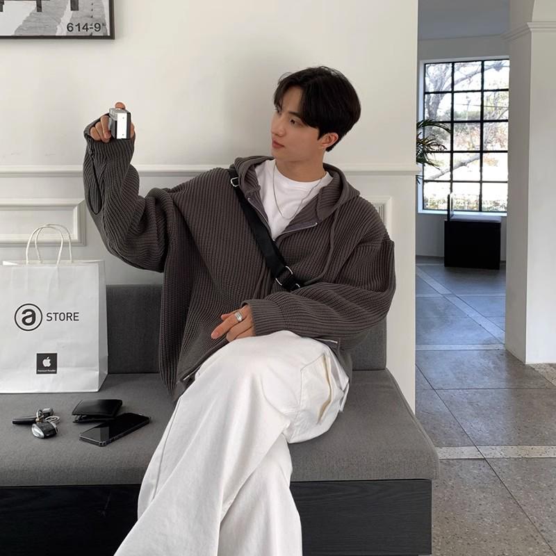 Мужской ретро вязаный кардиган - Осенний тренд, универсальный и утепленный свитер