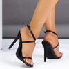 Beautiful High Heels Femininity Senior Not Tired Feet 2025 New Word with Rhinestones Sexy Sandals