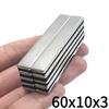 Neodymium Magnet, Super Powerful, Strong, Permanent Magnetic, NdFeB Block, 60x10x3 N35, 10 Pcs