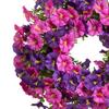Искусственный венок Пластиковый Устойчивый к выцветанию Реалистичный венок из ипомеи для декора дома в помещении Передней двери Фиолетовый Красный