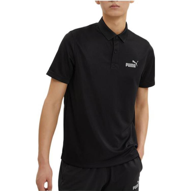 Puma Мужские поло с черным воротником-поло, умеренный прямой крой 671927-01
