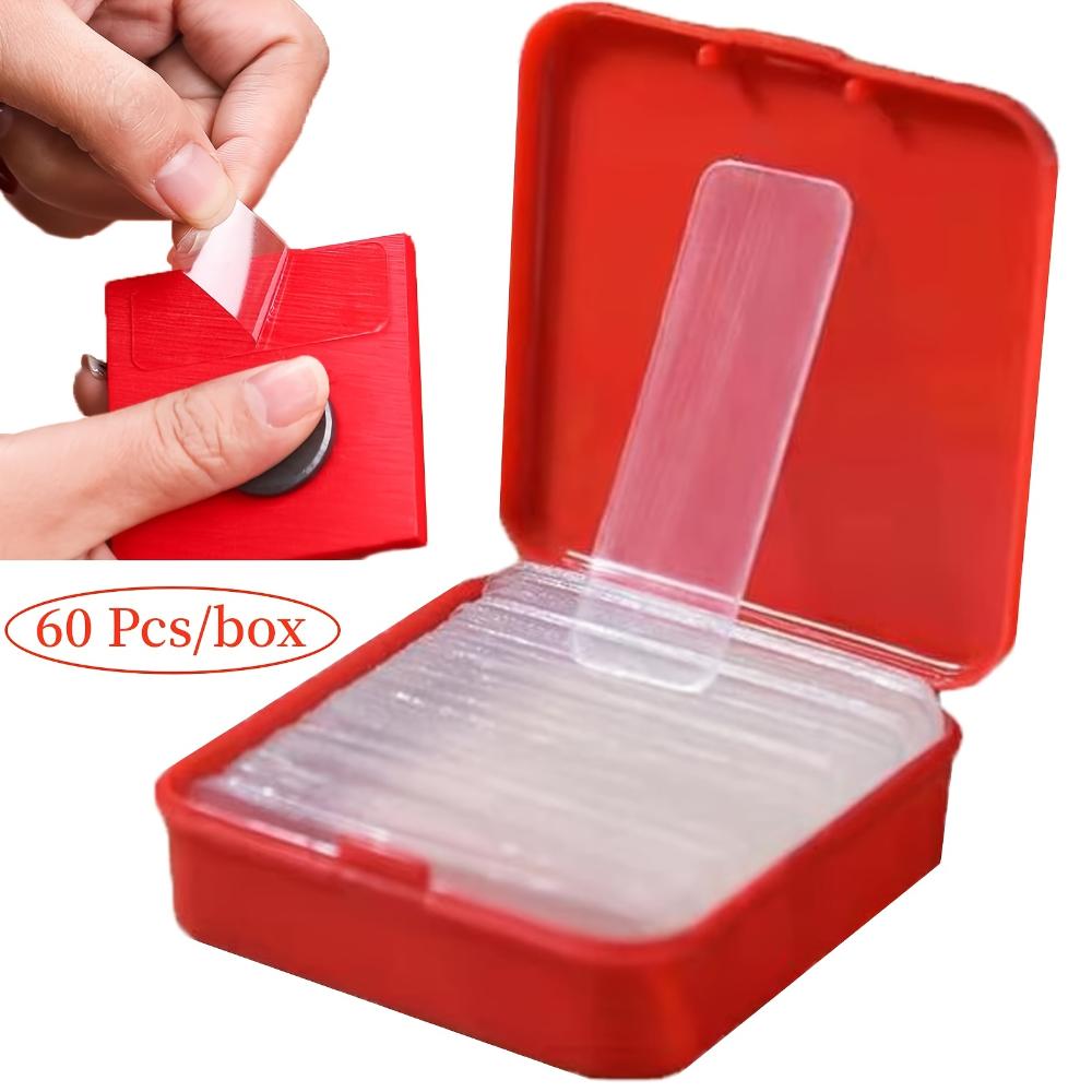 Reusable Multifunctional Double Sided Adhesive Tape, 60Pcs Double Sided Mounting Strong Sticky Wall Strips Transparent Tape Without Cropping