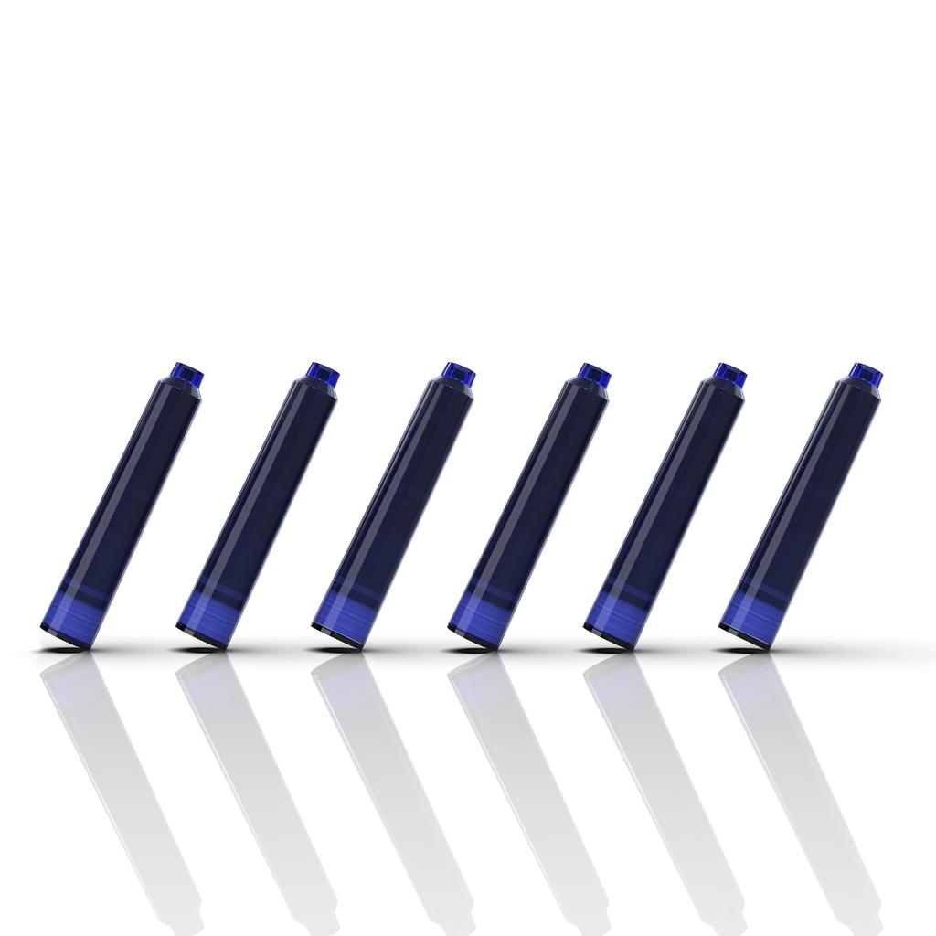 Набор из 24 стержней для перьевых ручек Wordsworth Black, набор из 24 синих чернильных картриджей, международный стандартный размер, длина, прибл. - - - 1,5