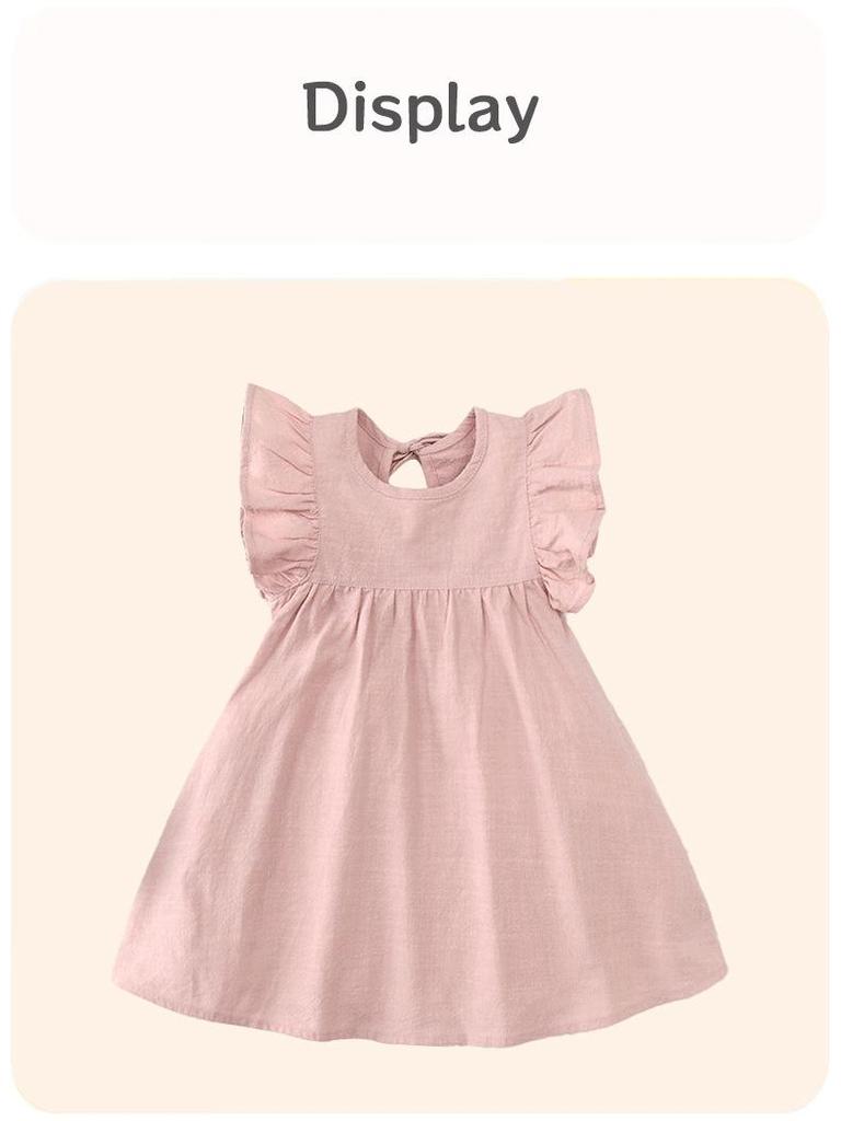 Летнее платье принцессы для девочки с рукавами-крылышками