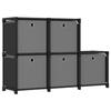VidaXL Display Shelf 6 Cubes and Boxes Black 103x30x72.5 Cm Fabric