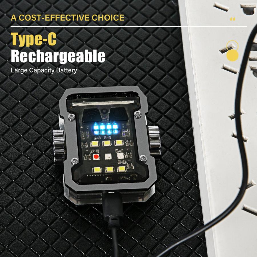 Многофункциональный портативный мини-светодиодный фонарик, перезаряжаемый Type-c, 6 режимов освещения, фонарь, спиннер для пальцев, уличная аварийная лампа