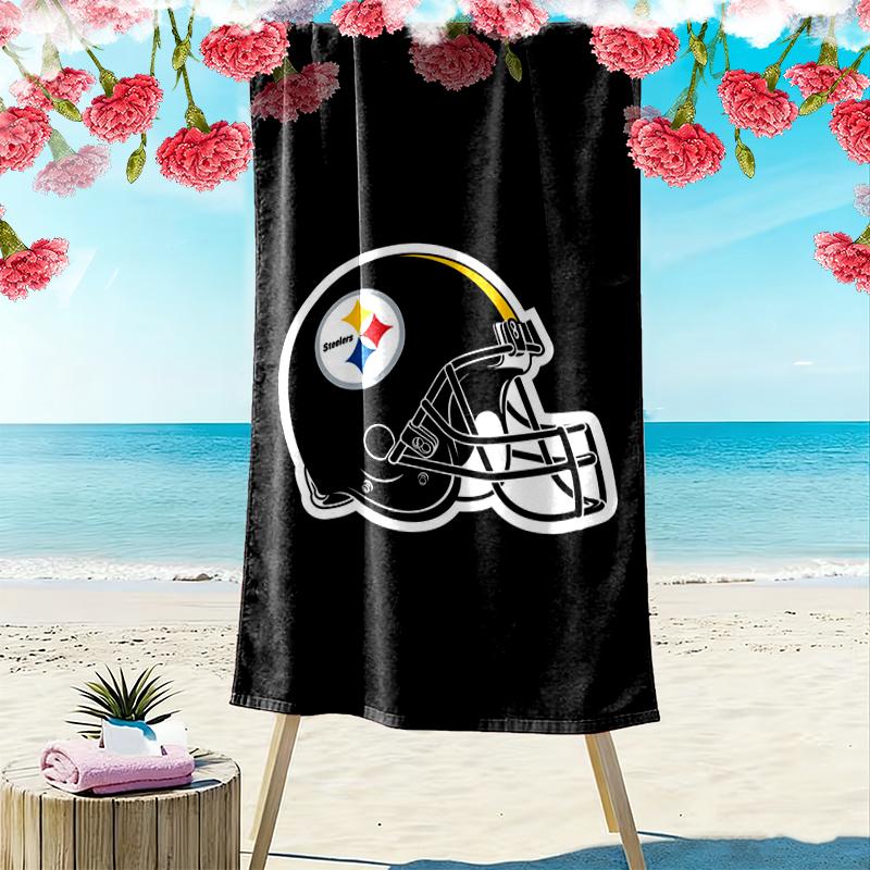 Pittsburgh Steelers Print Beach Towel, Large Soft Quick Dry Towel for Beach Camping Swimming