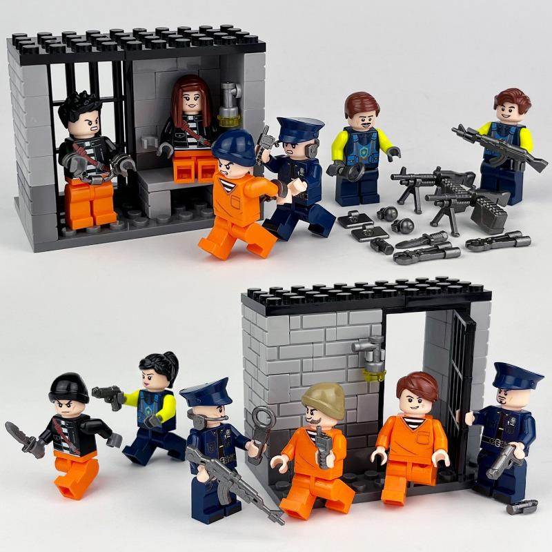 12-piece modern city police mini character building blocks eapons tactical characters military action children's mini toys
