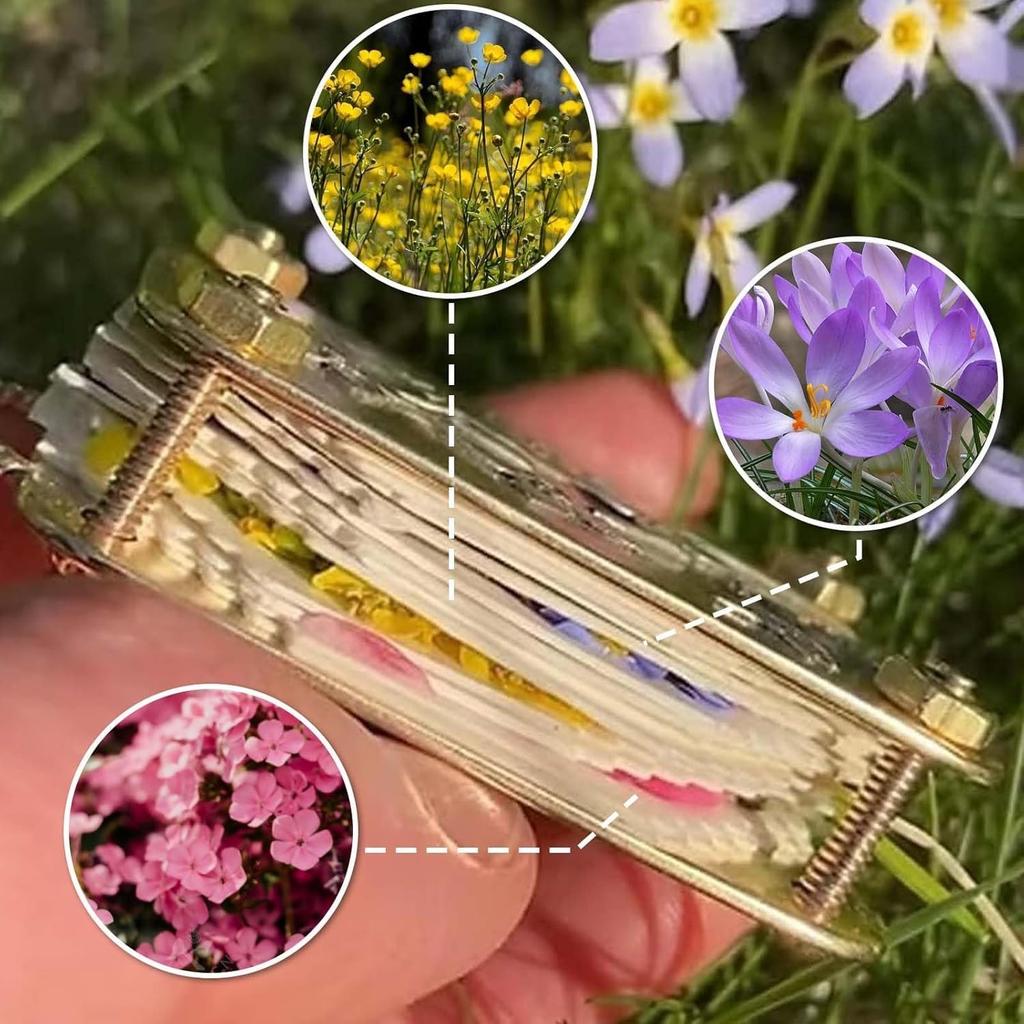 Micro Flower Press, Miniature Flower Press Kit, Plants Art & Crafts Metal Flowers Pressing, DIY Pressed Plant Preservation Kit for Plant Lover Gifts