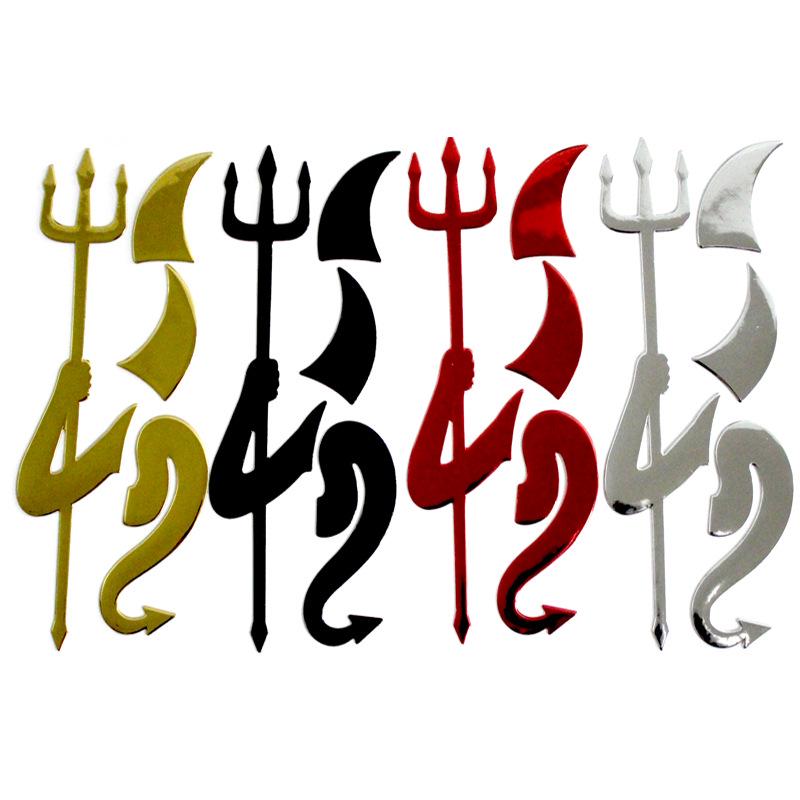 Автомобильный маленький дьявол узор демон рог наклейка 3d светоотражающая наклейка водонепроницаемый для