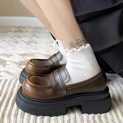 Модные женские мокасины в стиле Лолиты, женские туфли из кожи на платформе для колледжа, высококачественные туфли в стиле школьниц, Jk Uniform, туфли на толстой подошве 2024
