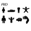 PLA Art Piece 1/8Pcs 3D Printed Abstract Man Figurine, Sitting Standing Kneeling Ornament Statue, Minimalist Black White Sculpture for Home Office
