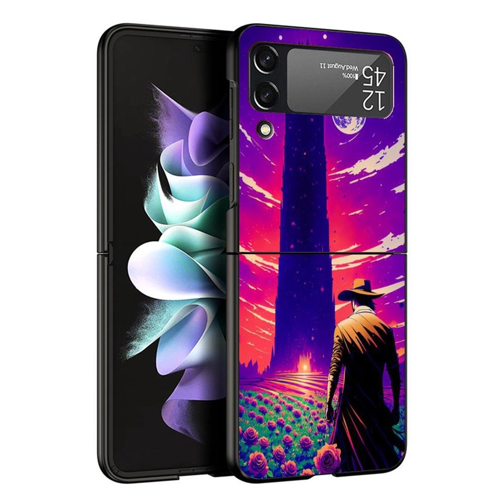 Stephen King The Dark Tower Black Phone Case For Samsung ZFlip7 ZFlip6 ZFlip5 ZFlip4 ZFlip3 5G Hard Protective Galaxy Z Flip 3 4