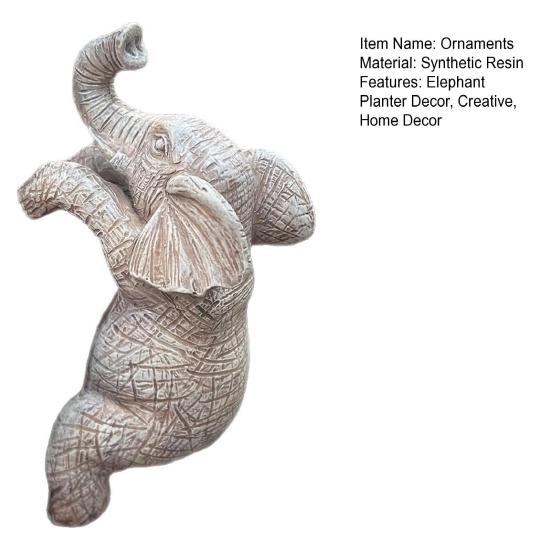 Flower Pot Figurine Elephant Ornament Unique Table Shape Decorative Carved Decoration for Home