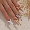 2 Pairs Fingertip Decoration Ring Halloween Punk Rock Style Adjustable Full Finger Metal Gothic