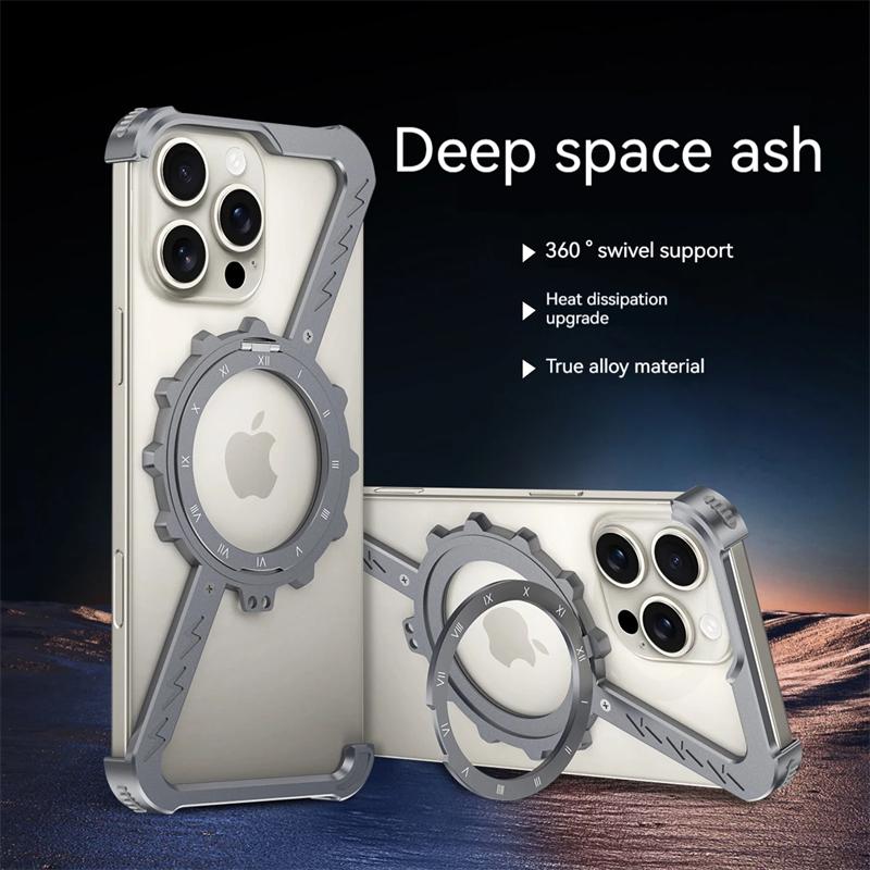 Роскошный металлический чехол для телефона из алюминиевого сплава в форме буквы Z для iPhone 16 15 14 13 Pro Max Plus, защитный чехол, противоударный бампер, вращающийся на 360°