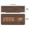 Светодиодный деревянный будильник, голосовое управление, время, дата, температура, цифровые прямоугольные настольные часы