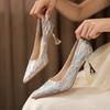 French Sparkly Versatile High Heels - Wedding & Banquet Shoes for Women