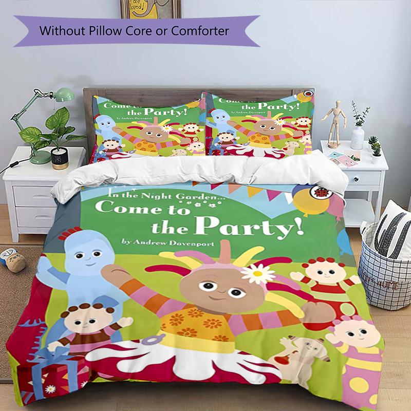3pcs In the Night Garden2 Design Cover Set - HD Printed Bedding with 1 Cover and 2 Pillowcases - Perfect for Home and Dorm Decor