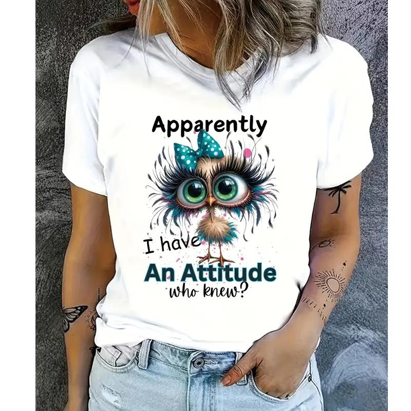 Женская летняя футболка Ретро мода Футболки с коротким рукавом Повседневные топы с принтом маленьких животных