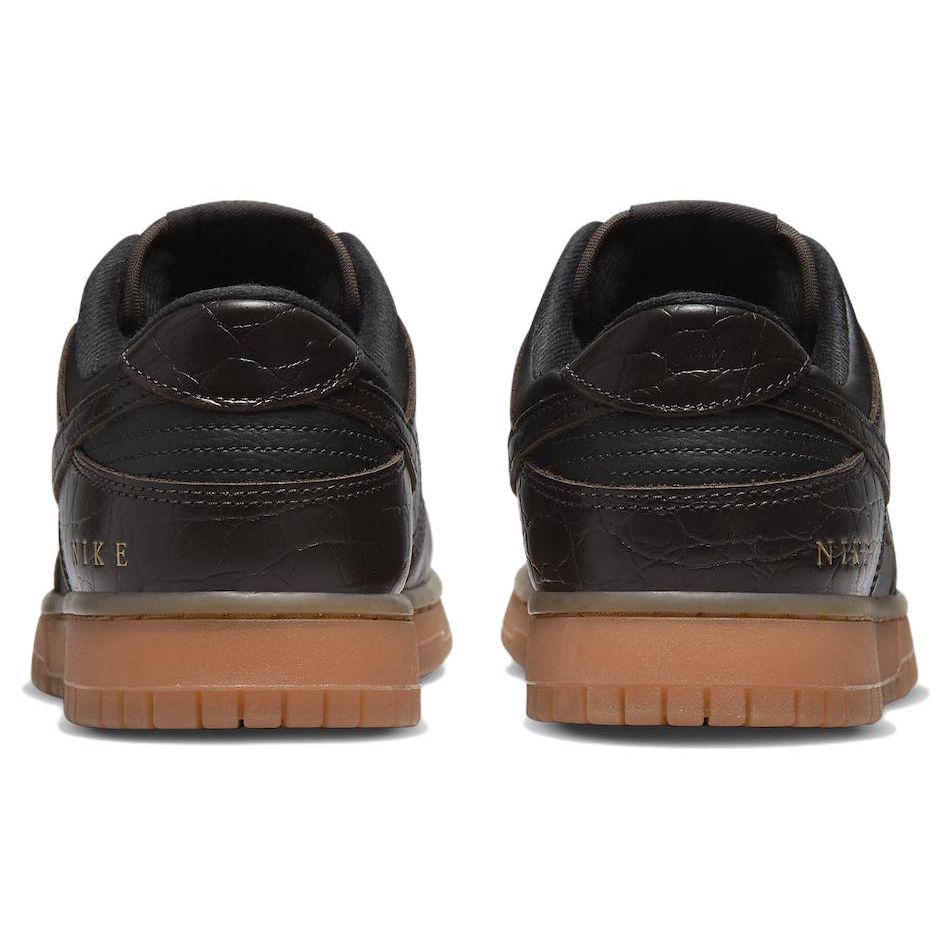 Nike Dunk Low SE Chocolate Croc Мужские кроссовки черные бархатно-коричневые коричнево-базальтовые DV1024-010