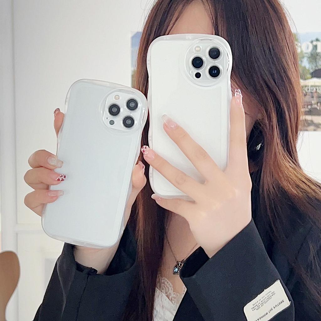 Прозрачный силиконовый чехол с волнистым краем для Xiaomi Redmi Note 10 11 12 iPhone 15 14 13 Samsung A14 A24 A34 A54 Funda Clear Soft TPU Cover Phone Bumper