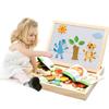 Kid Wooden Multifunction Magnetic Drawing Erase Board Animal Mermaid Blackboard Learning Education Interactive Puzzle Toy