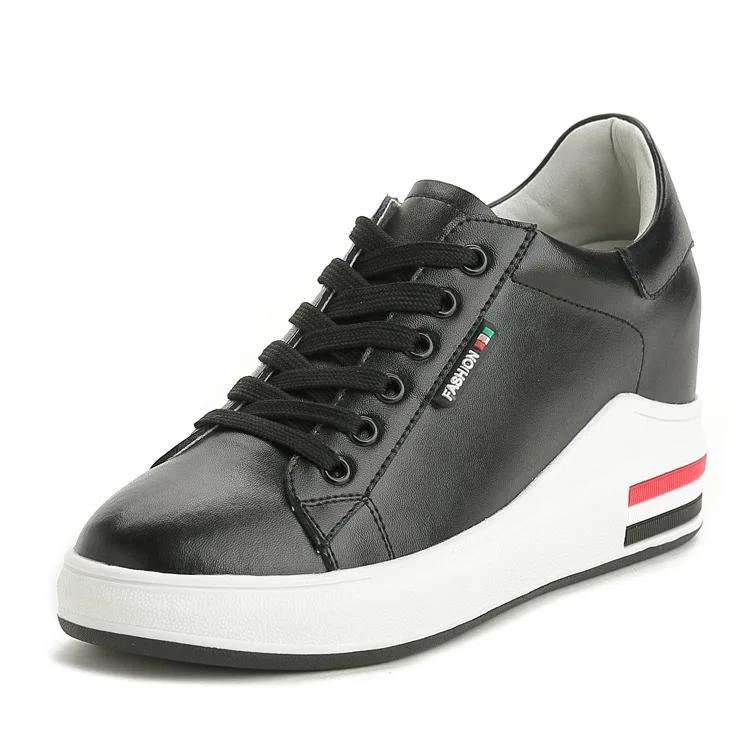 Height-enhancing Women's Casual Shoes Genuine Leather Women Sports Shoes Sell Comfortable Warm Women Casual Shoes for Winter