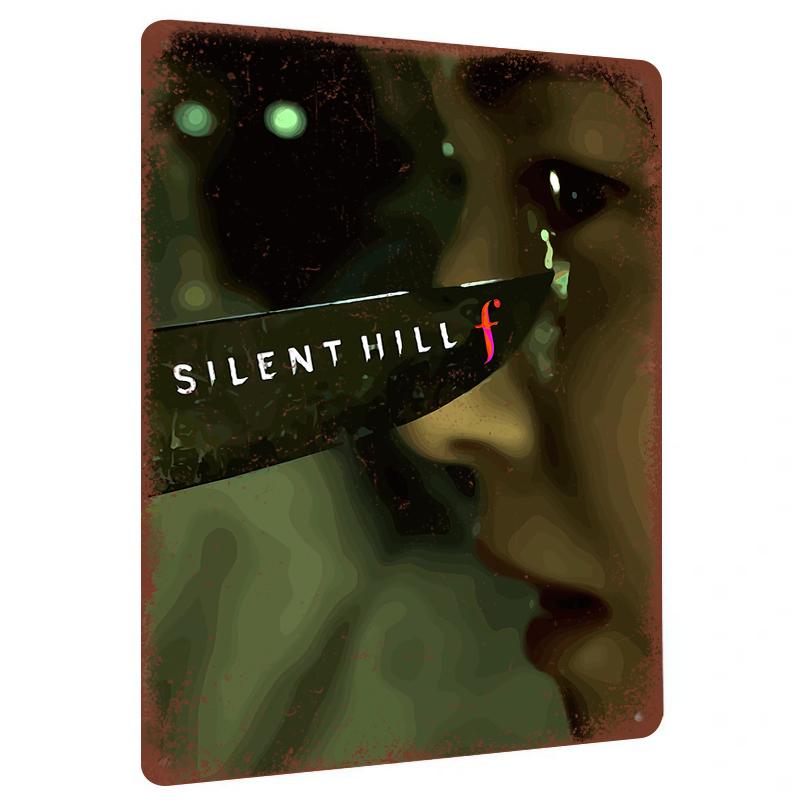 Silent Hill f Хоррор Игра Арт Металлическое Настенное Украшение для Домашнего Бара Кафе Игровой Комнаты Декоративный Постер