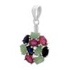 Silver Pendant with Ruby, Sapphire, Emerald (2142669)